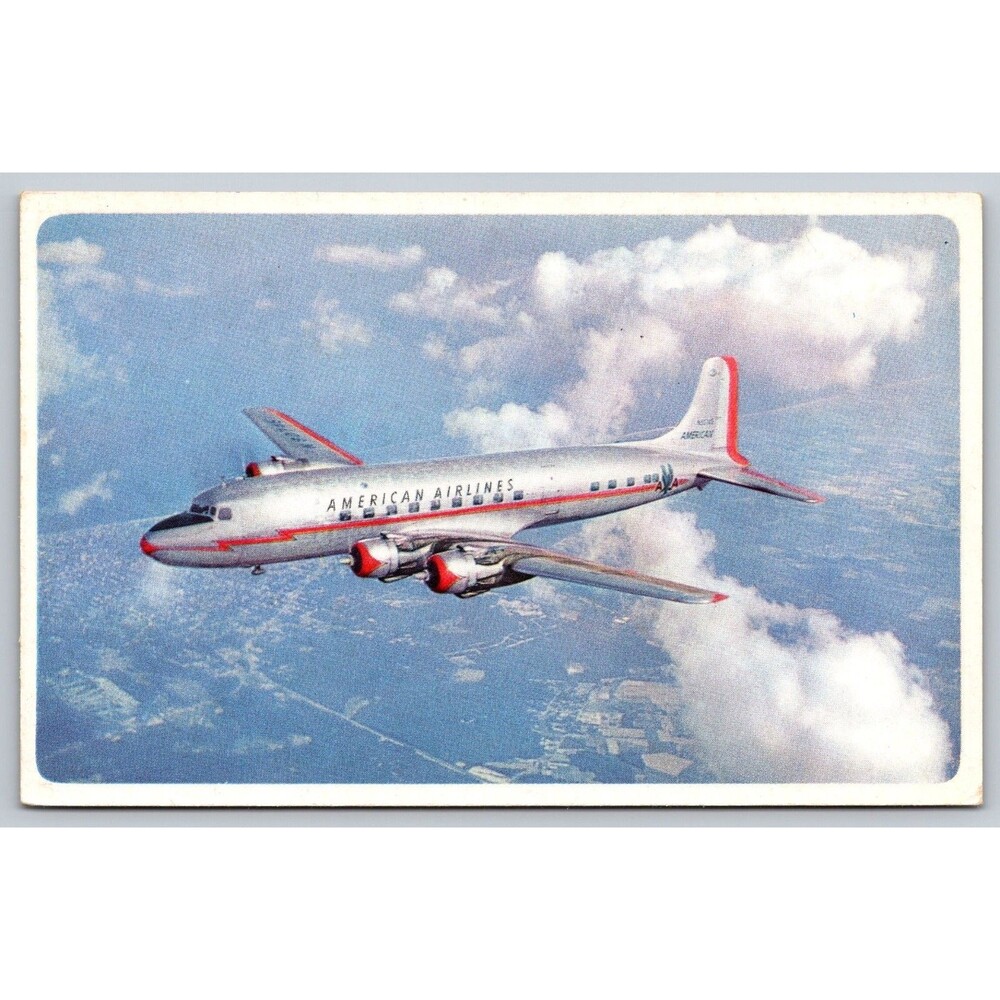 Vintage American Airlines DC-6 Flagship Postcard Photo by Ivan Dmitri Unused